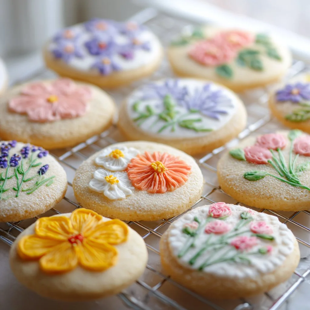 Flower Cookies (Soft Vanilla Sugar Cookies with Pretty Floral Designs)