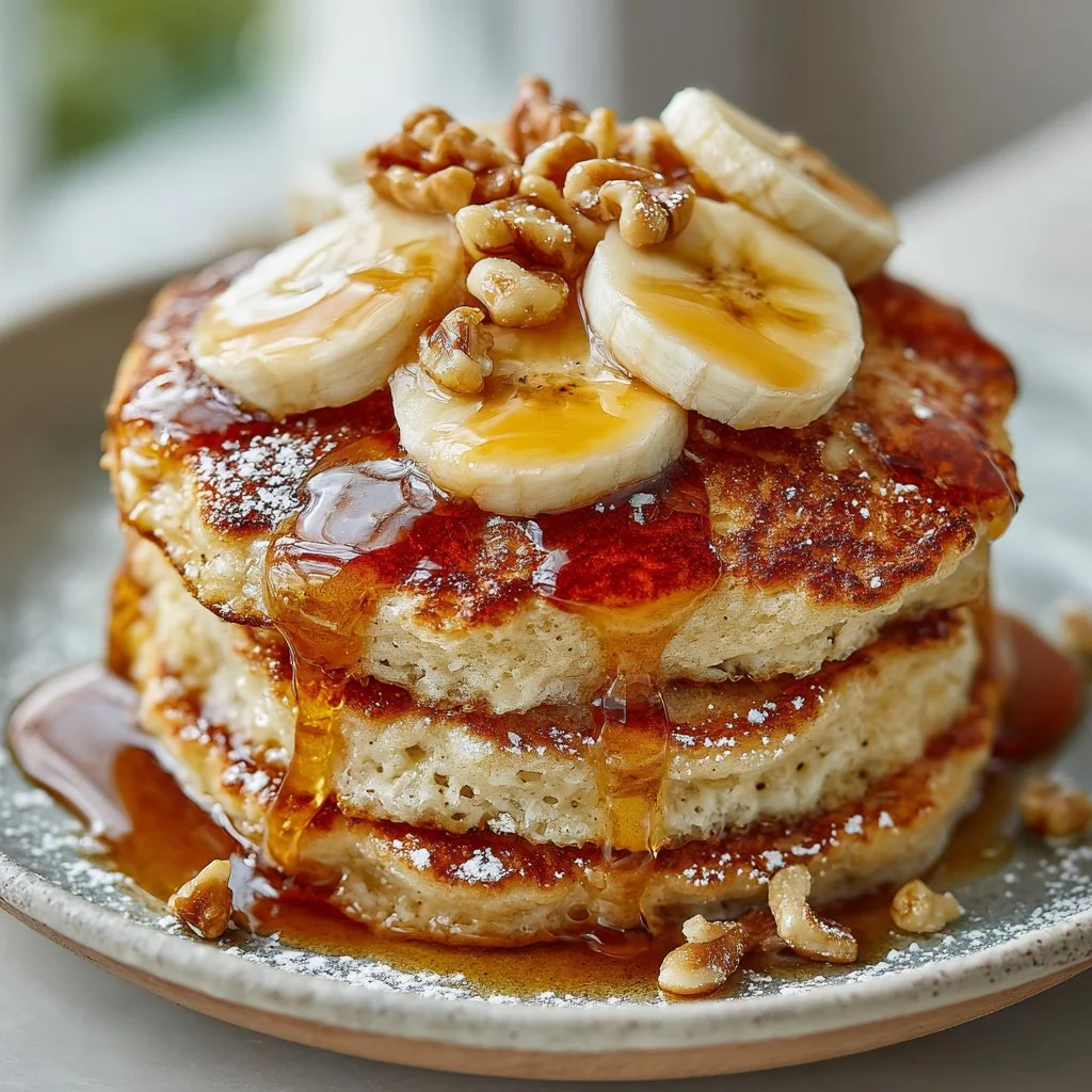 Fluffy Banana Bread Pancakes