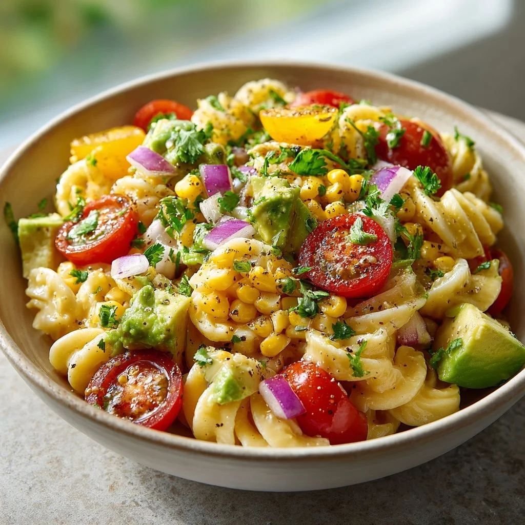Fresh Corn and Avocado Pasta Salad