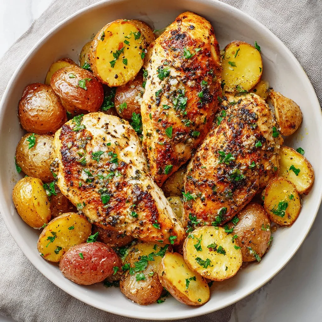 Garlic Parmesan Chicken and Potatoes (One-Pan Dinner) Recipe
