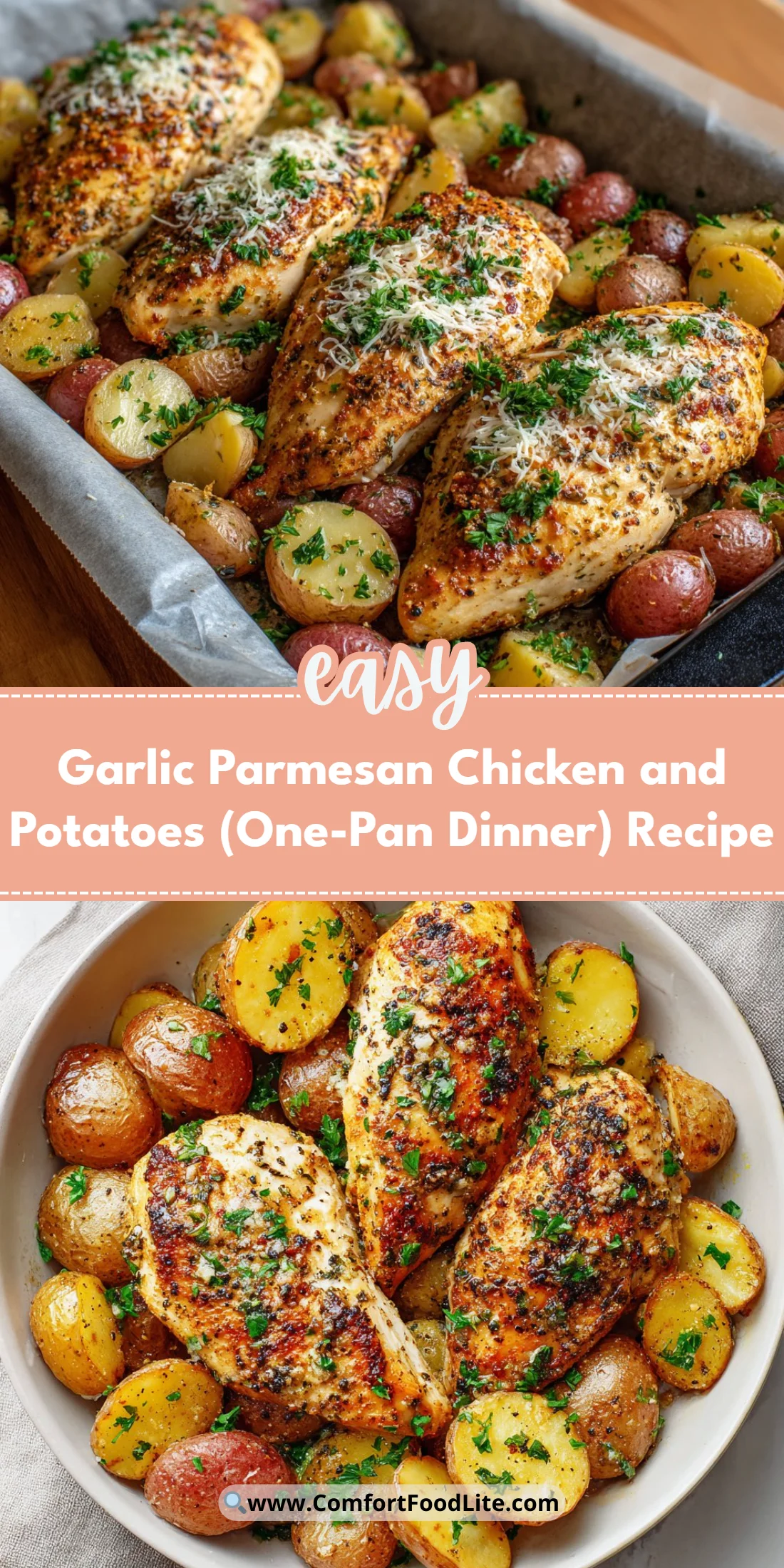 Garlic Parmesan Chicken and Potatoes (One-Pan Dinner) Recipe