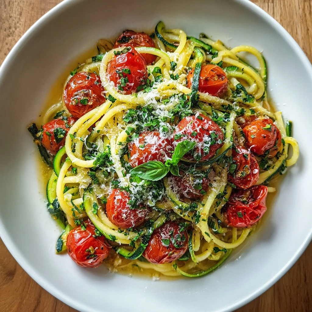 Healthy Tomato Zucchini Pasta