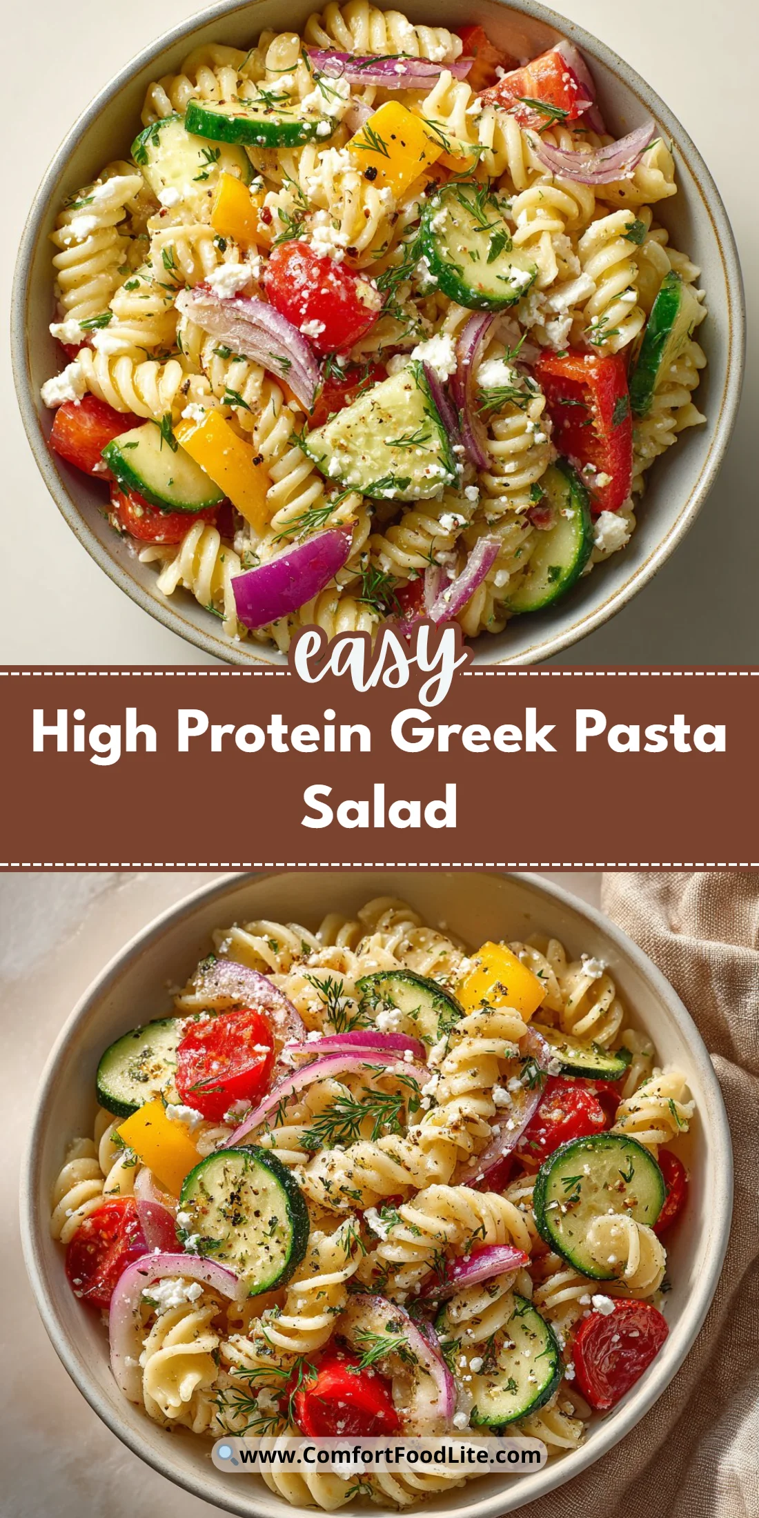 High Protein Greek Pasta Salad