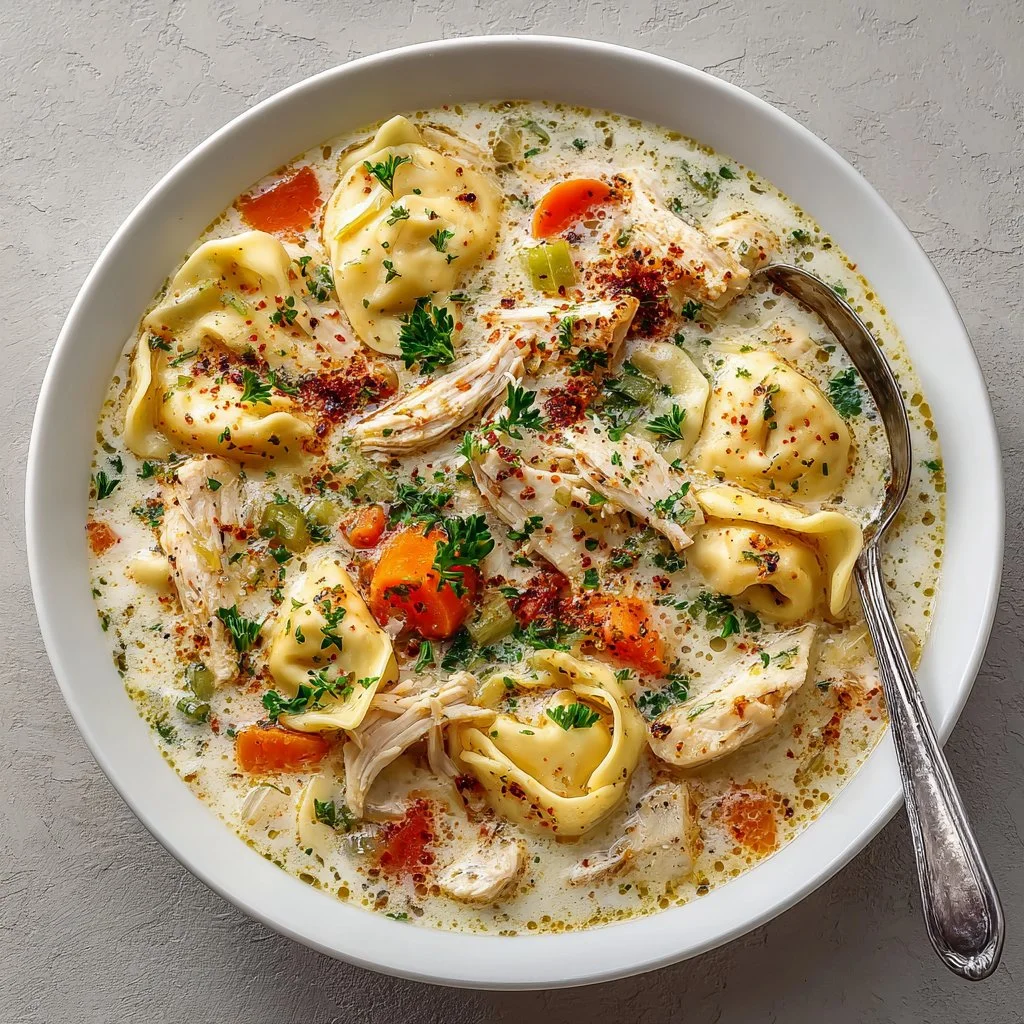 Homemade Creamy Chicken Tortellini Soup