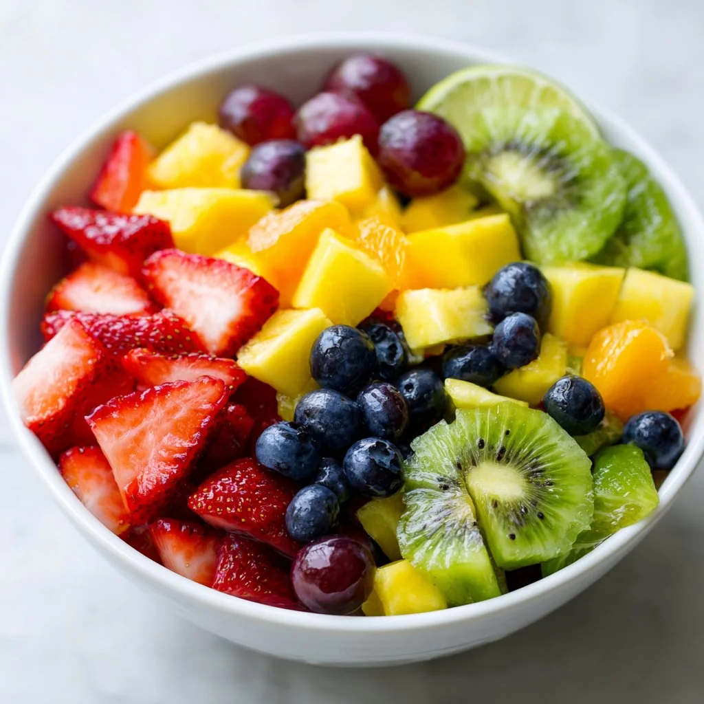 Honey Lime Rainbow Fruit Salad