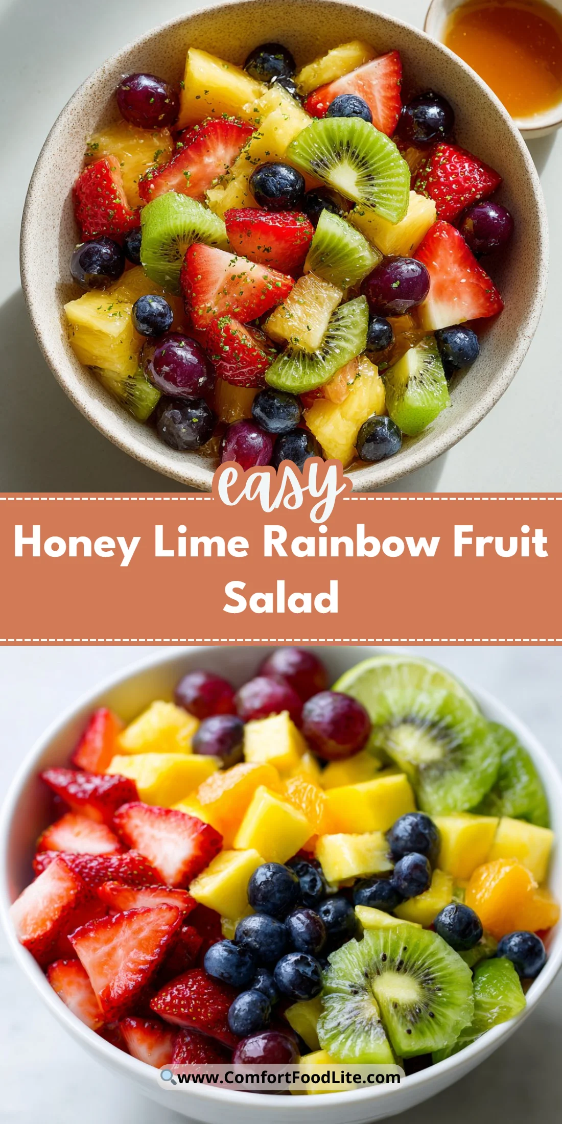 Honey Lime Rainbow Fruit Salad
