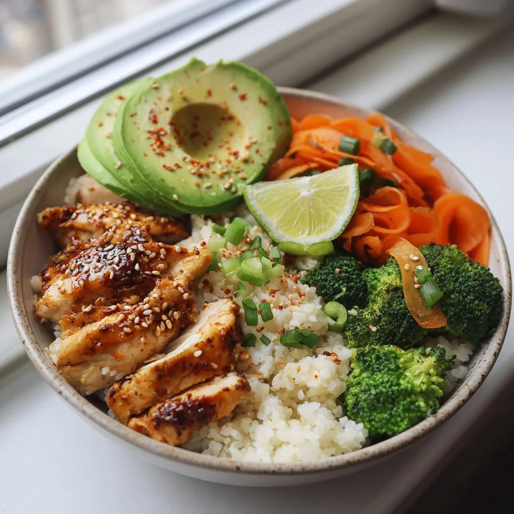 Hot Honey Chicken Bowl Recipe – Sweet & Spicy Dinner with Rice and Veggies