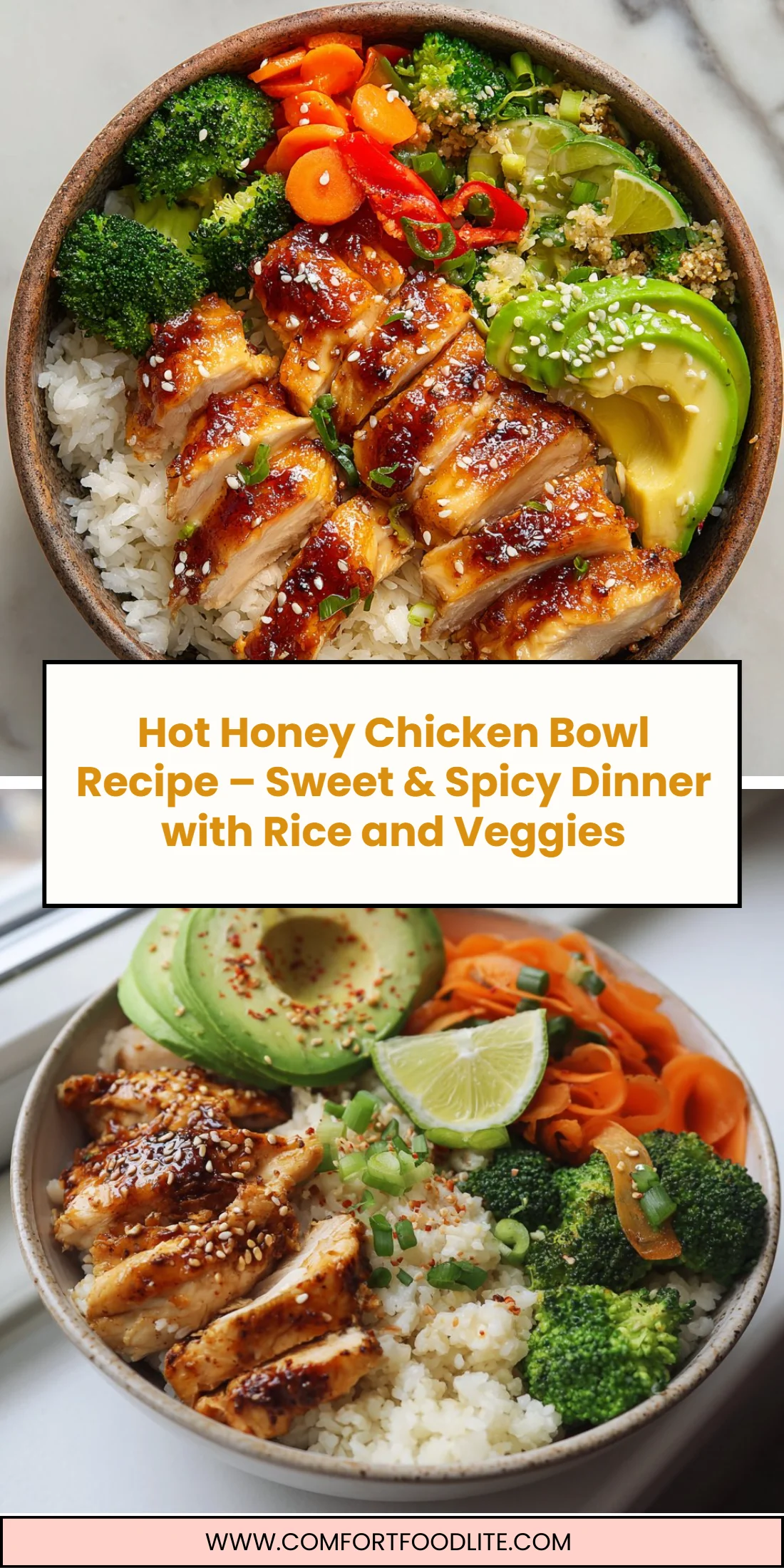 Hot Honey Chicken Bowl Recipe – Sweet & Spicy Dinner with Rice and Veggies