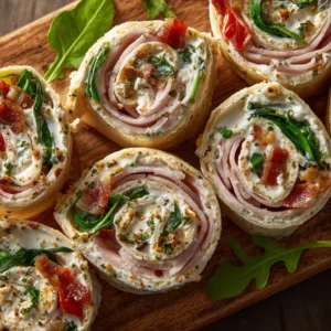 Delicious Italian Pinwheels snack rolled with fresh ingredients