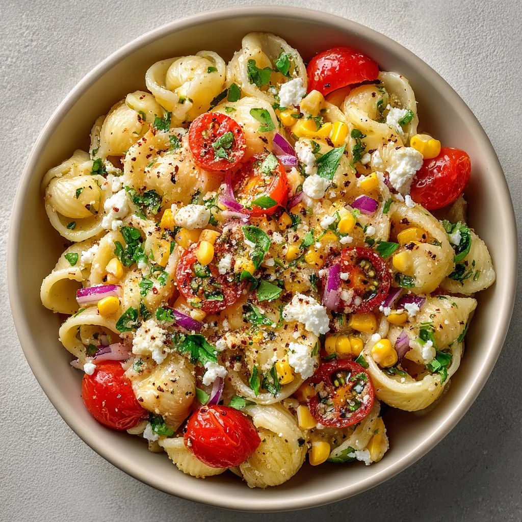 Juicy Street Corn Pasta Salad