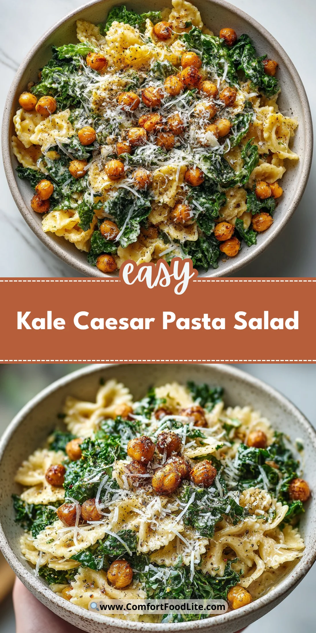 Kale Caesar Pasta Salad