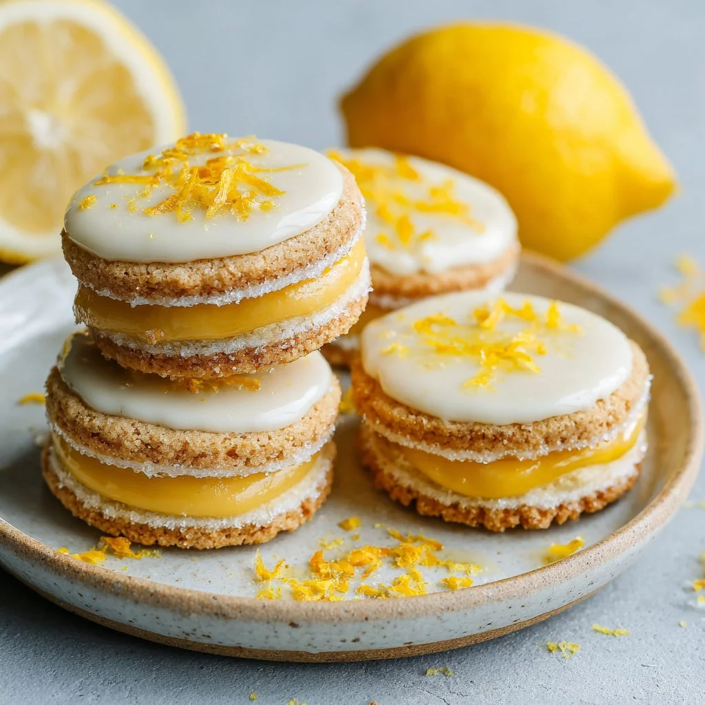 Lemon Sandwich Cookies With Lemon Curd (Vegan, Gluten Free)