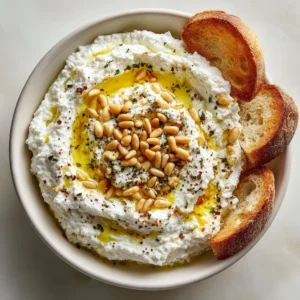 Mediterranean whipped ricotta dip served with fresh vegetables and bread
