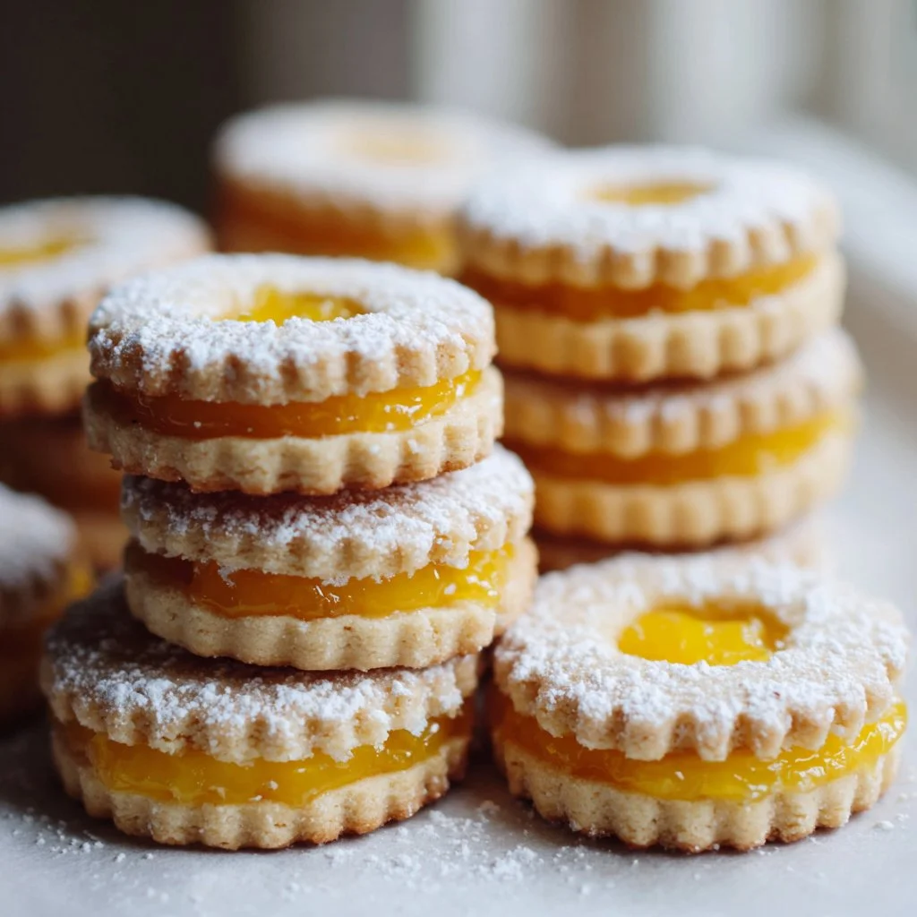 Meyer Lemon Curd Linzer Cookies