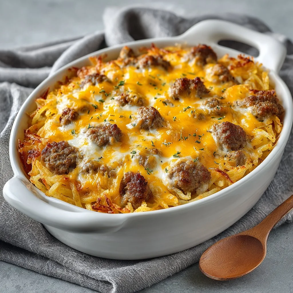 Overnight sausage hashbrown casserole you'll crave!
