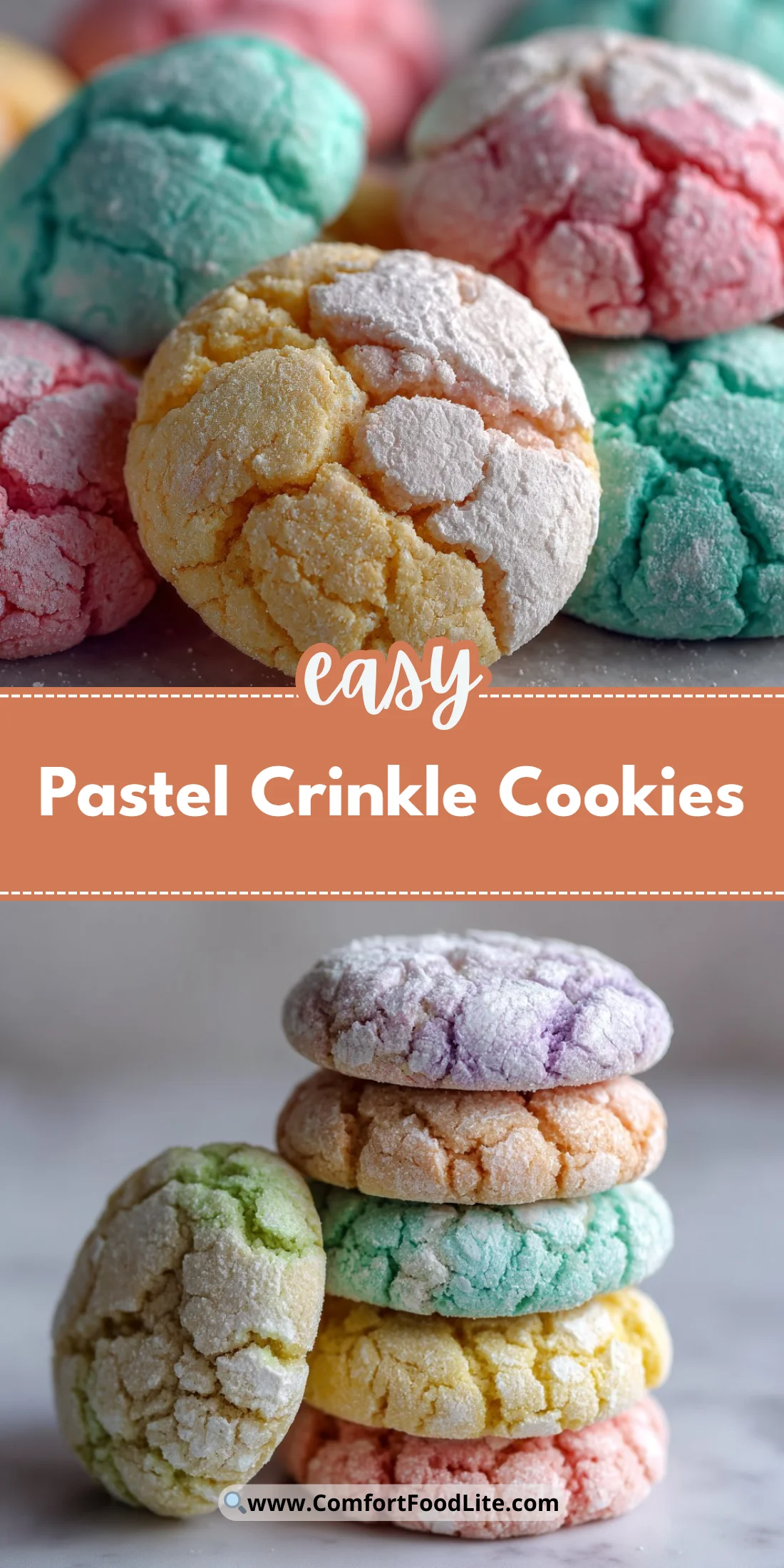 Pastel Crinkle Cookies