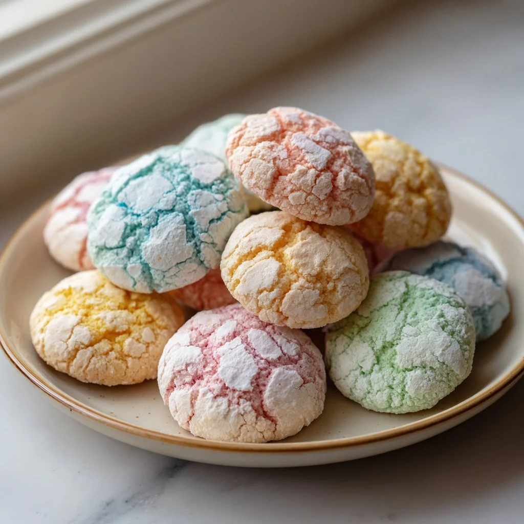 Pastel Crinkle Cookies