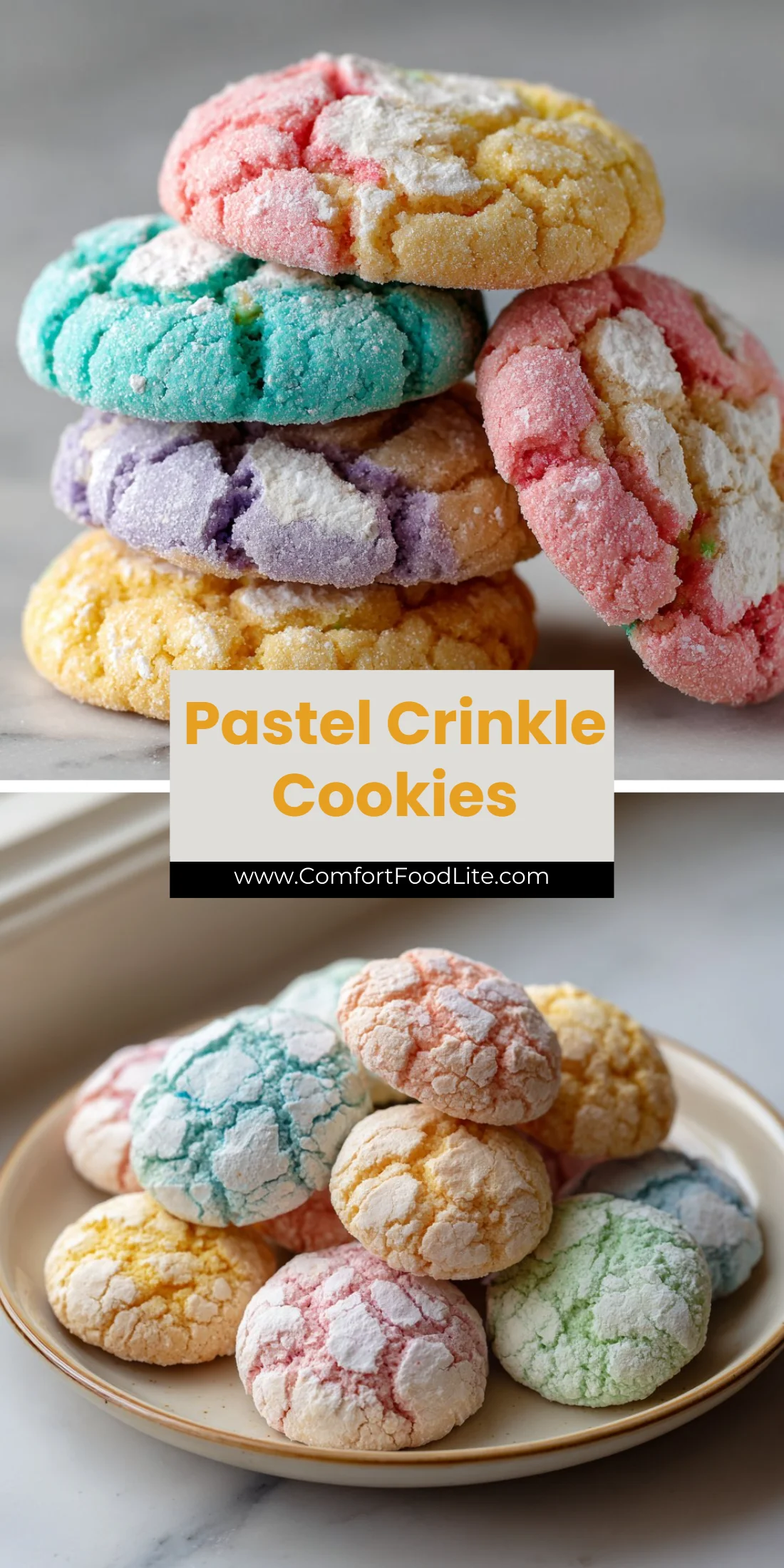 Pastel Crinkle Cookies