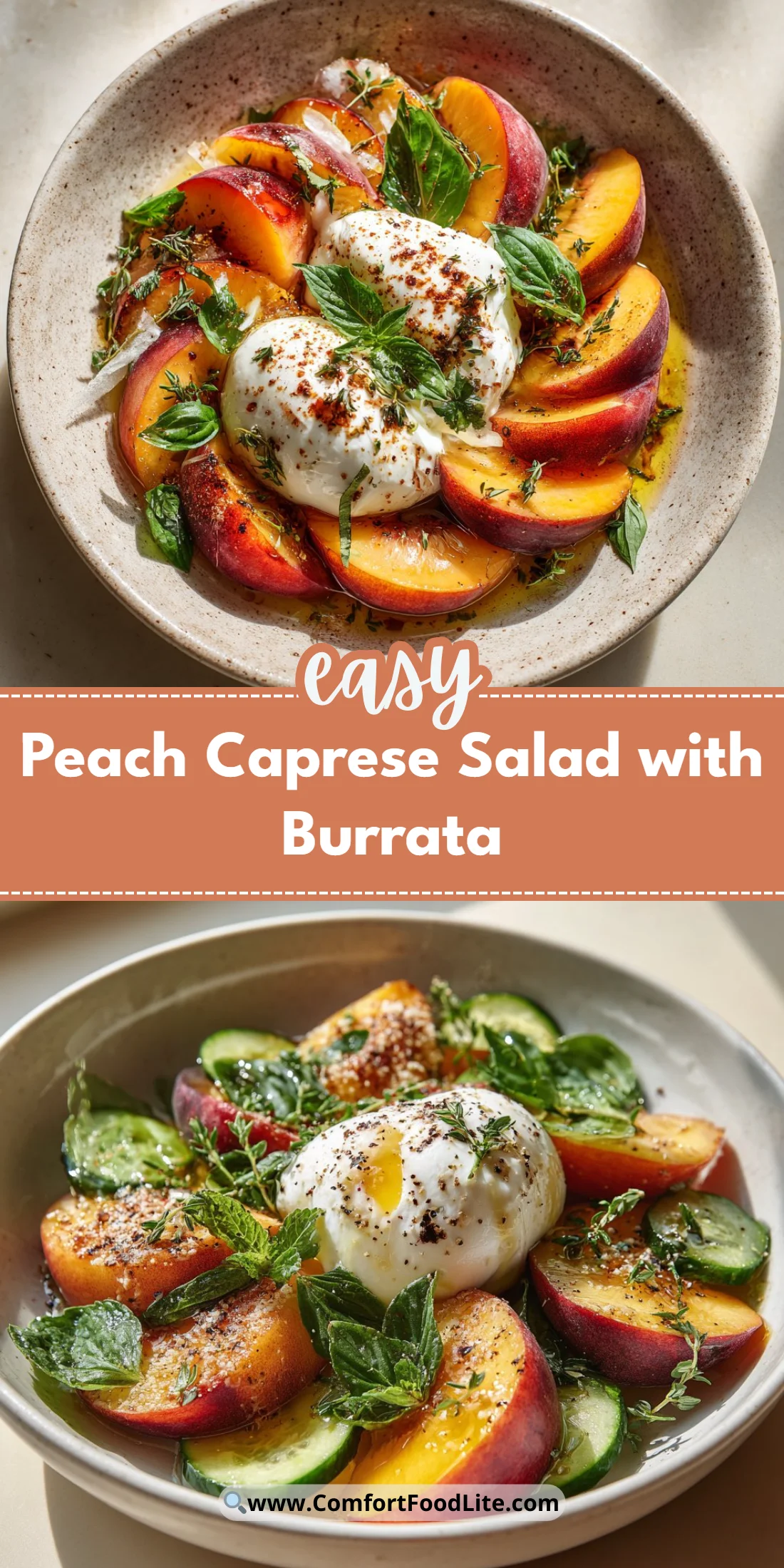 Peach Caprese Salad with Burrata