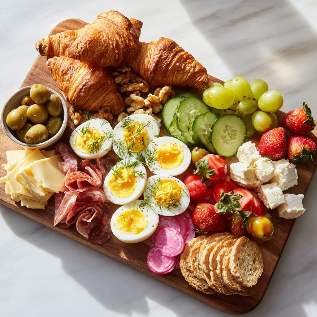 Perfect Spring Brunch Charcuterie Board Ideas with Deviled Eggs and Pastries for Easy Entertaining