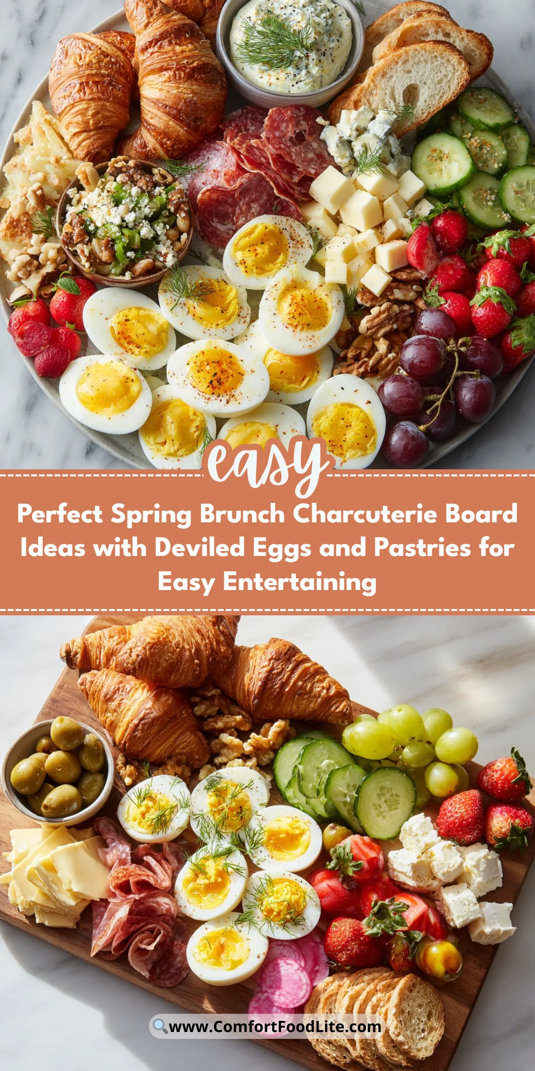 Perfect Spring Brunch Charcuterie Board Ideas with Deviled Eggs and Pastries for Easy Entertaining