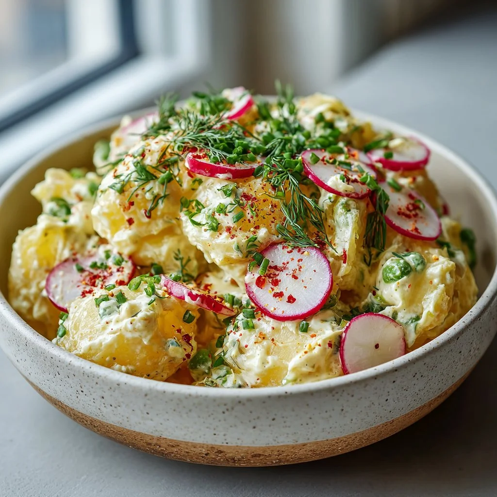 Potato salad with radishes