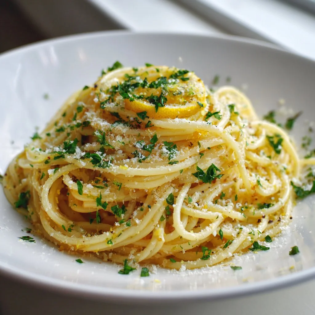 Quick Lemon Pasta dish with fresh ingredients and vibrant flavors