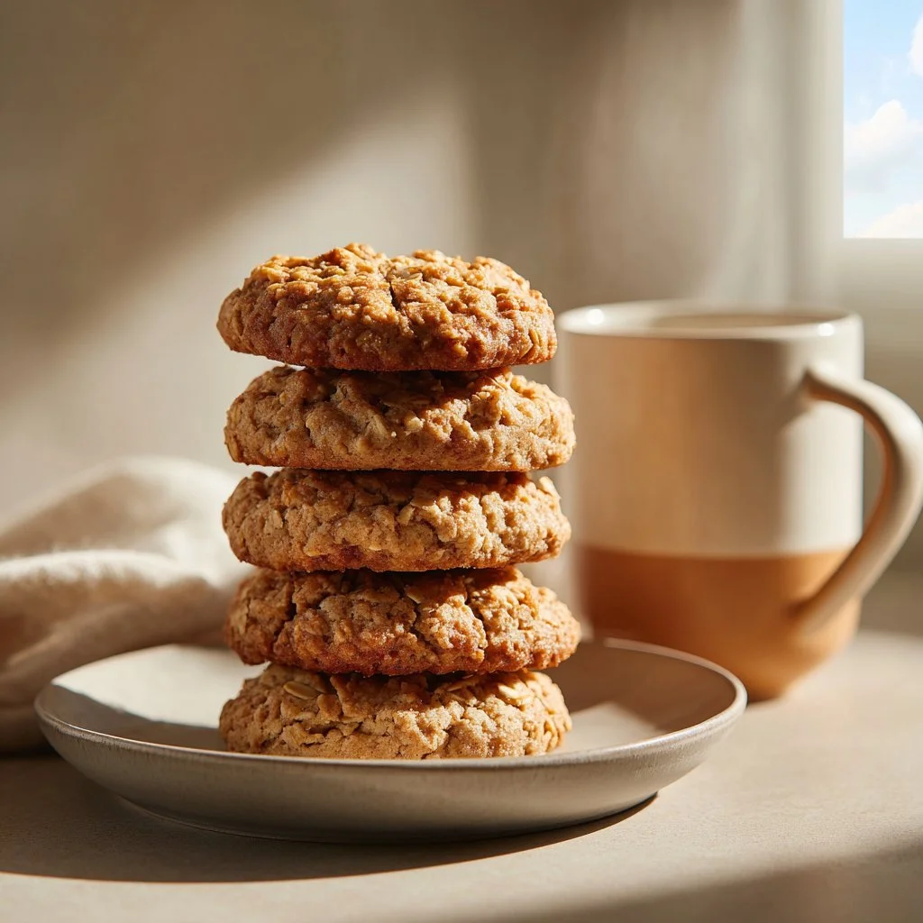 Quick peanut butter banana cookies fresh out of the oven