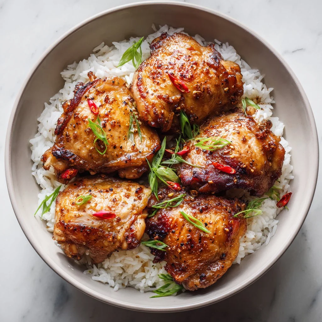 Roasted Miso Chicken Thighs