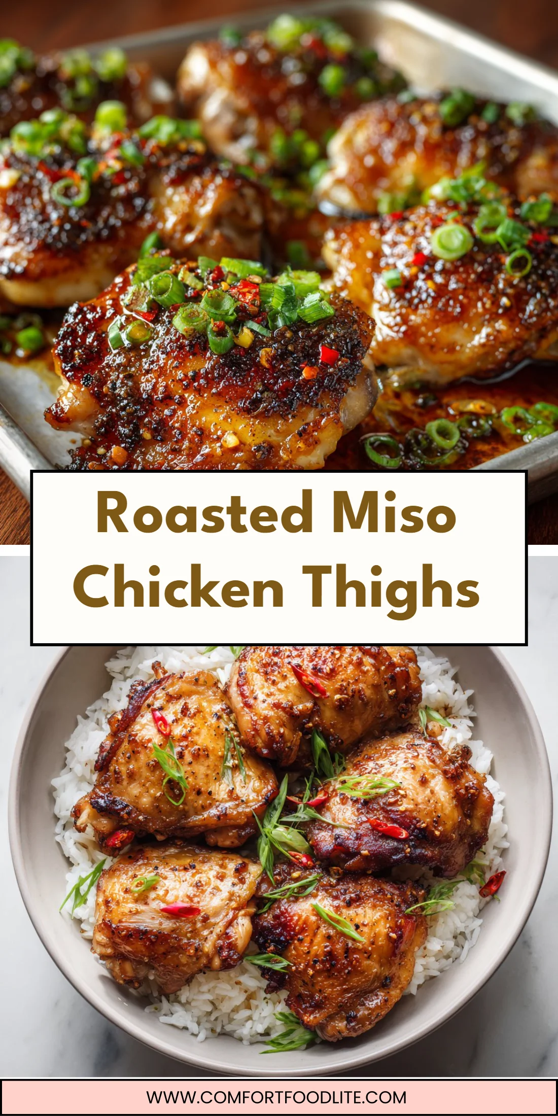 Roasted Miso Chicken Thighs