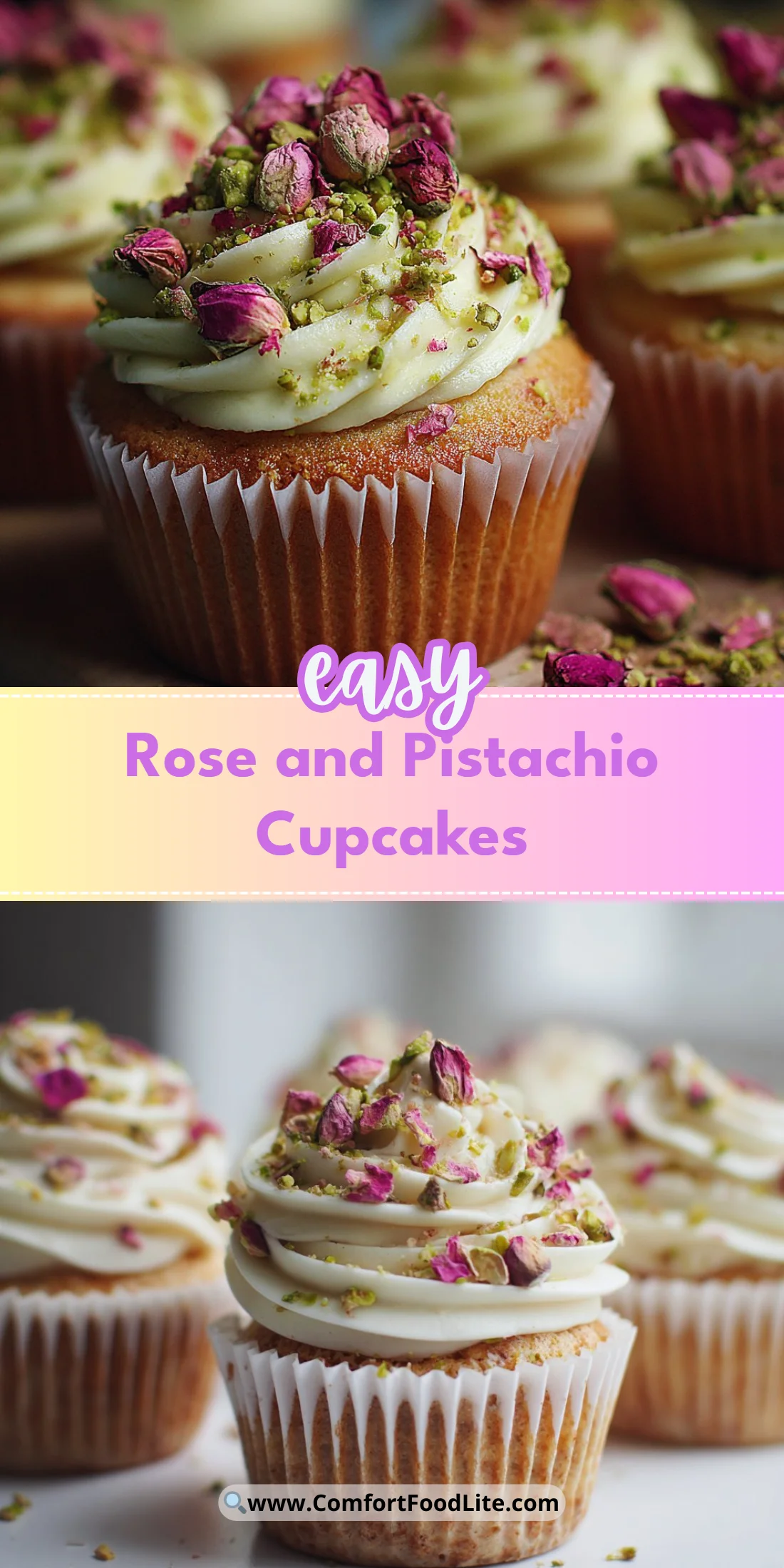 Rose and Pistachio Cupcakes