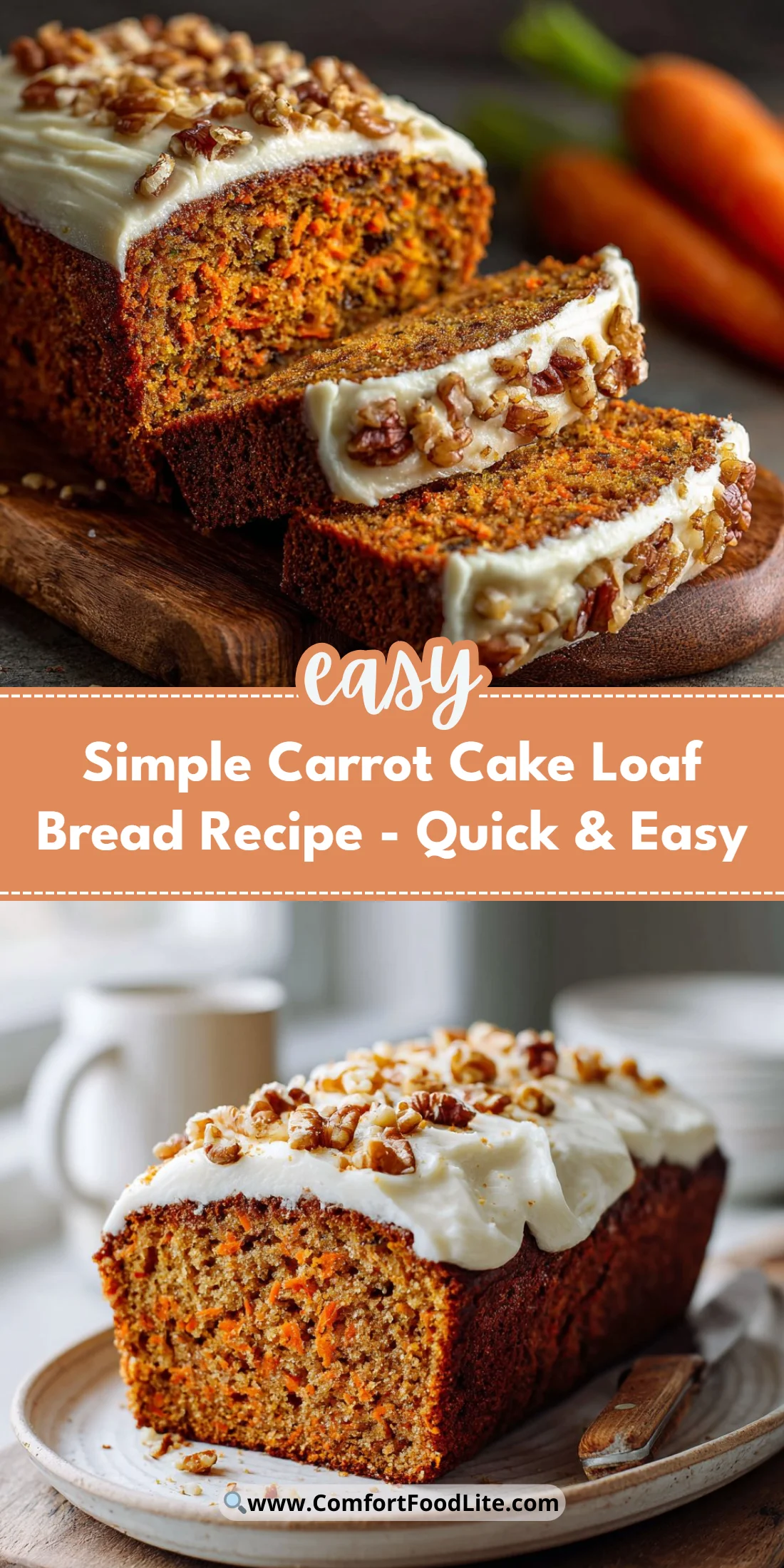 Simple Carrot Cake Loaf Bread Recipe - Quick & Easy