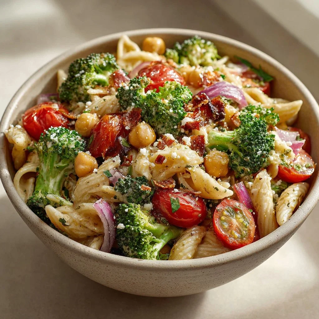 Simple High Protein Broccoli Pasta Salad