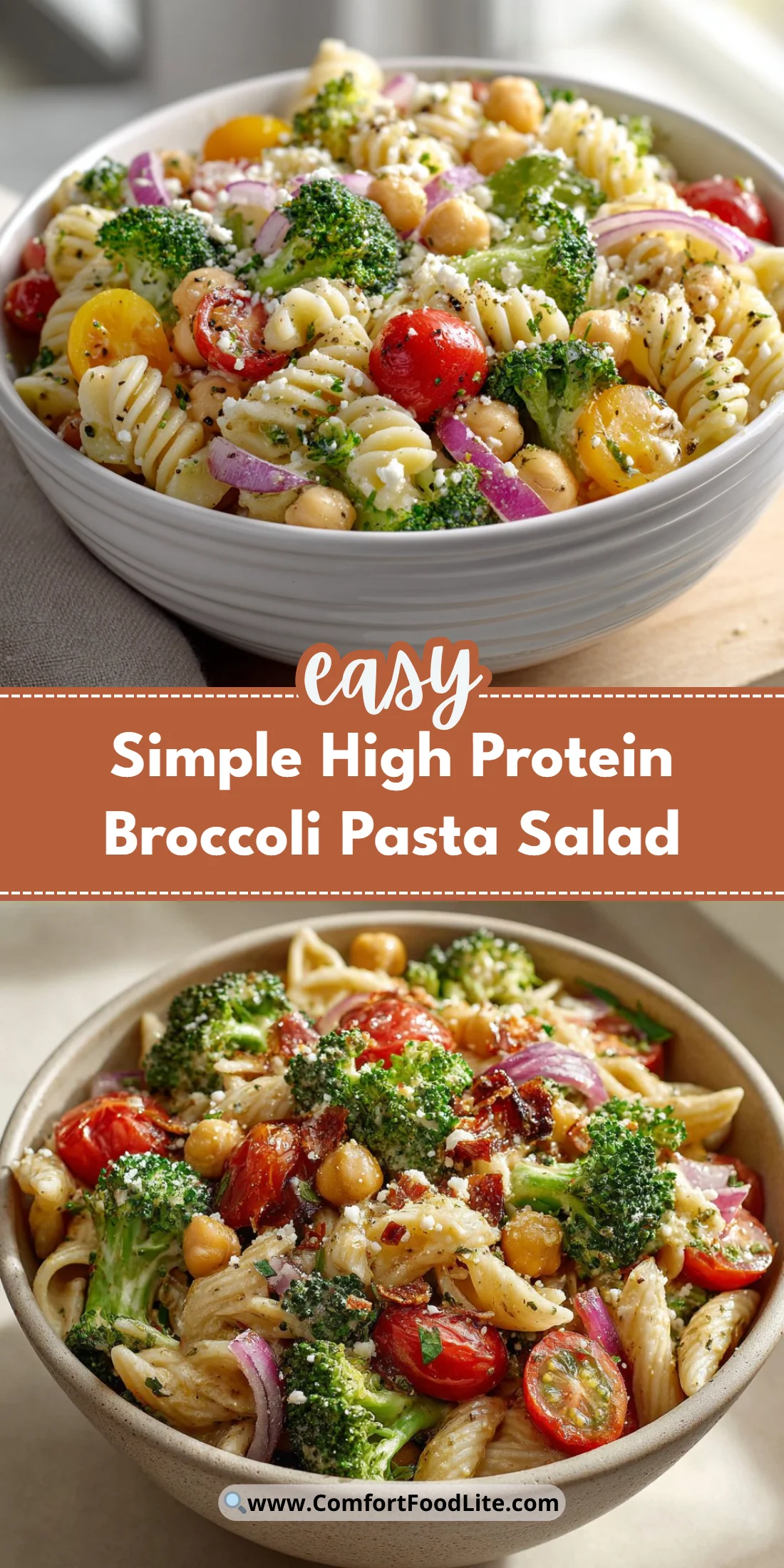 Simple High Protein Broccoli Pasta Salad