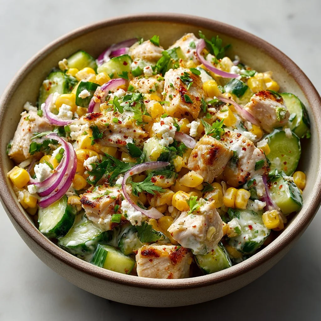 Street Corn Creamy Cucumber Chicken Salad: An Amazing Ultimate Recipe
