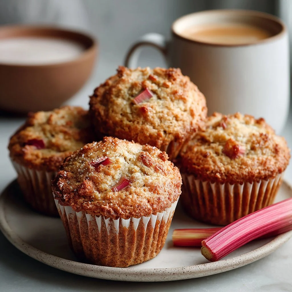 Tangy Rhubarb Muffins with Yogurt
