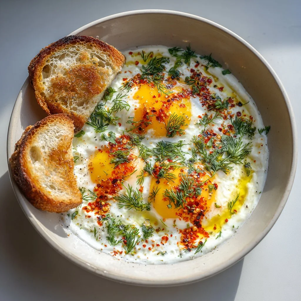 Turkish Poached Eggs with Yogurt