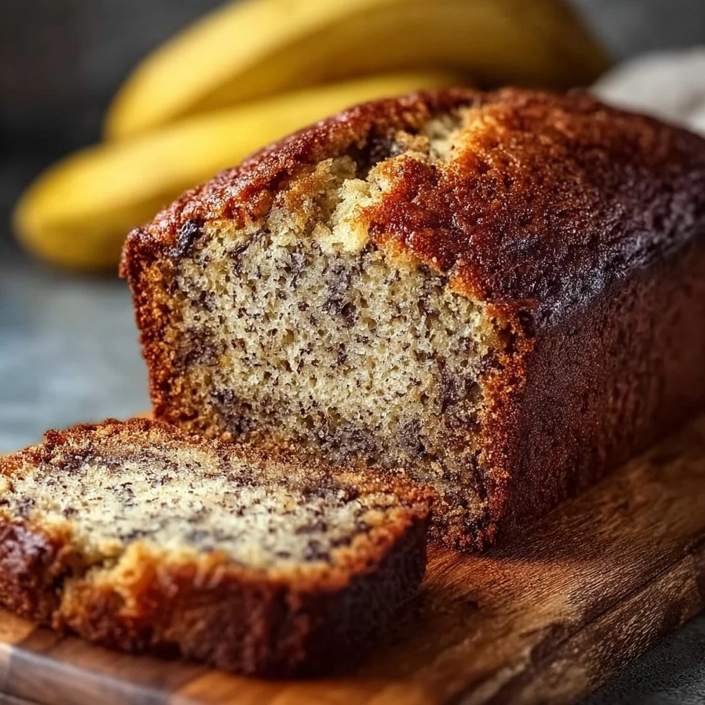 Freshly baked customizable banana bread with a moist texture and delicious toppings