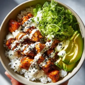 Delicious Bang Bang Chicken bowls served for a quick and comforting dinner.