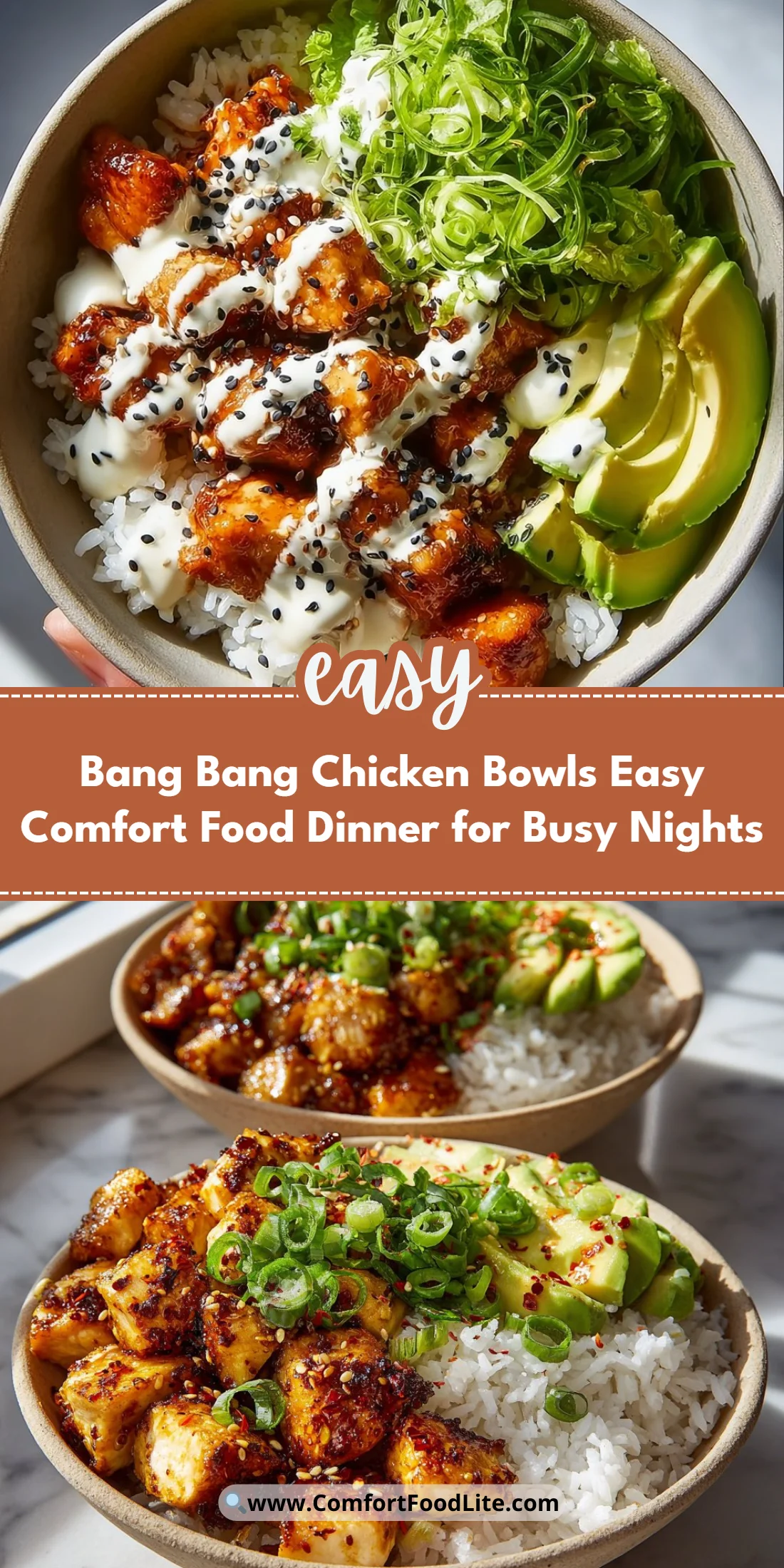 Bang Bang Chicken Bowls Easy Comfort Food Dinner for Busy Nights