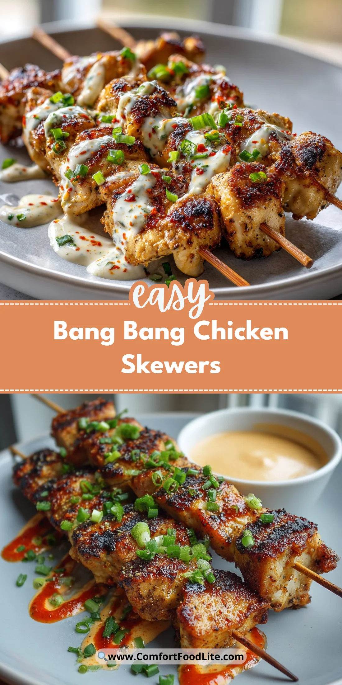 Bang Bang Chicken Skewers