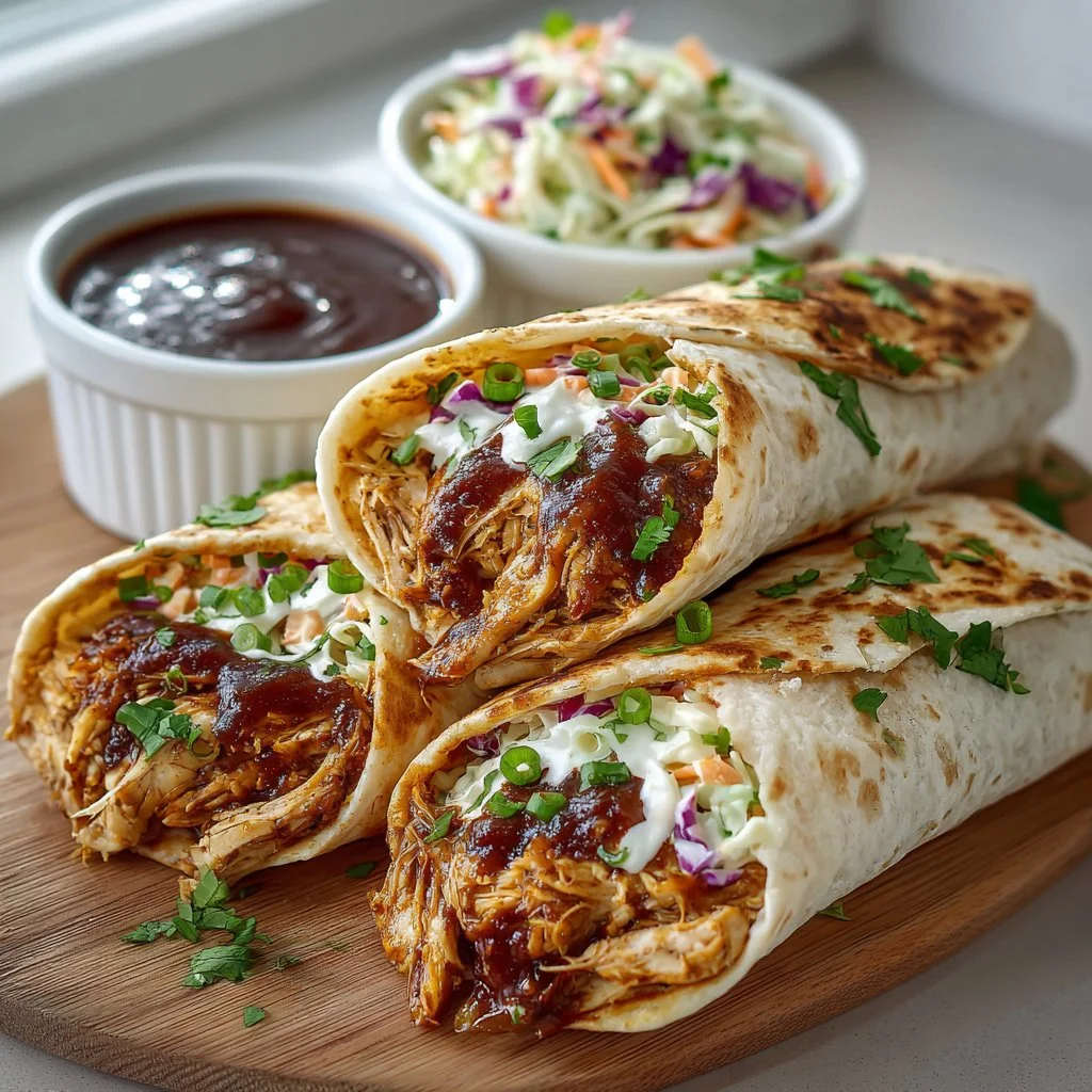 BBQ Chicken Coleslaw Wraps