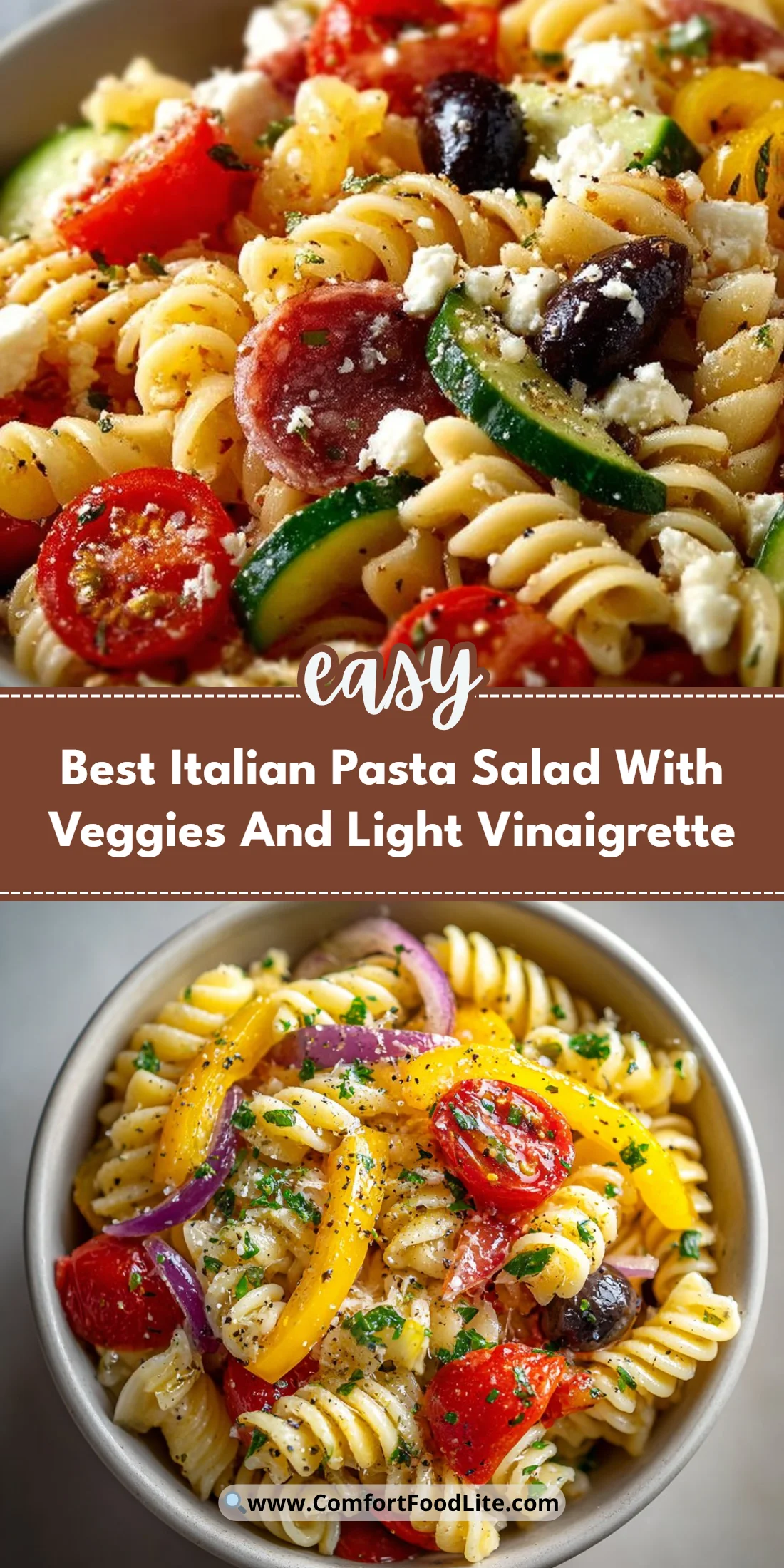 Best Italian Pasta Salad With Veggies And Light Vinaigrette