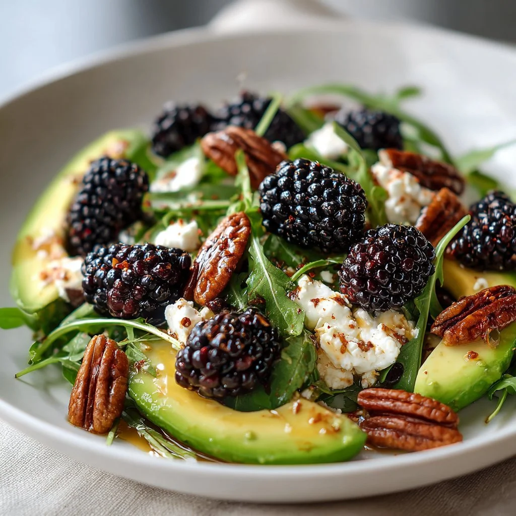 Delicious Blackberry Avocado Salad with fresh ingredients and vibrant colors