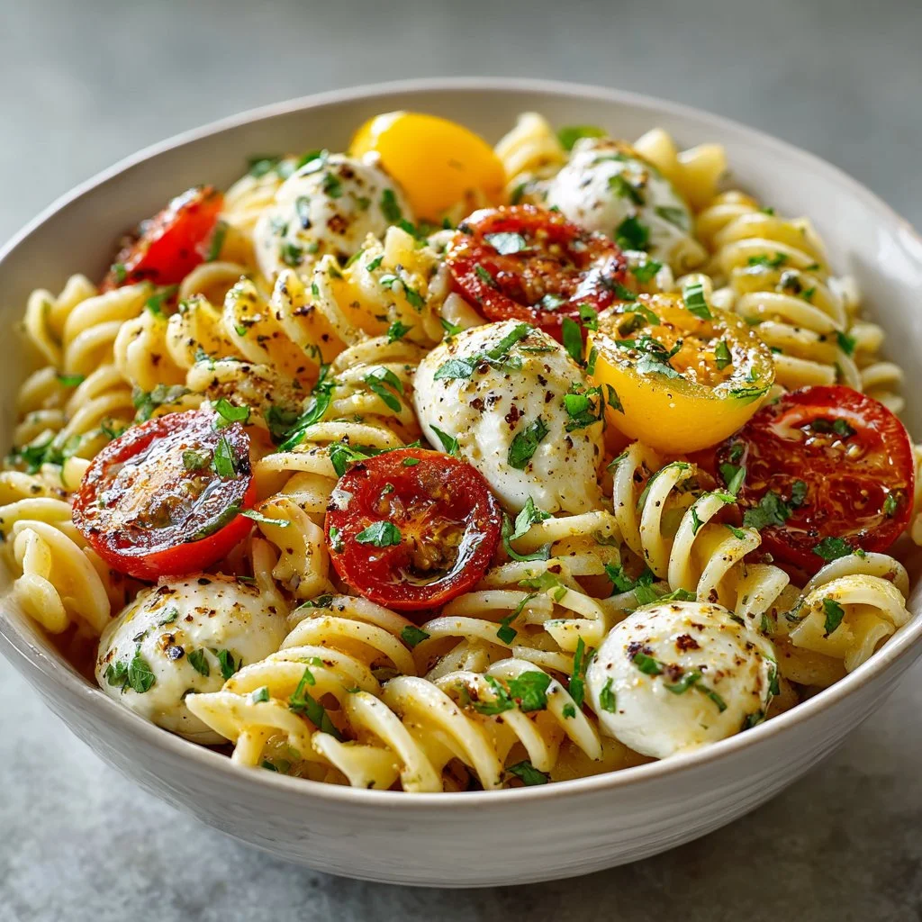 Creamy Caprese Pasta Salad | Fresh, Quick &amp; Flavorful