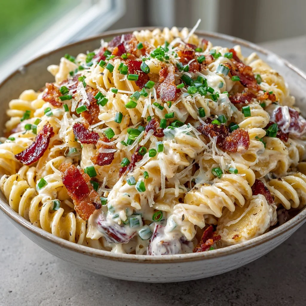 Creamy Bacon Cheddar Ranch Pasta Salad for Summer Fun