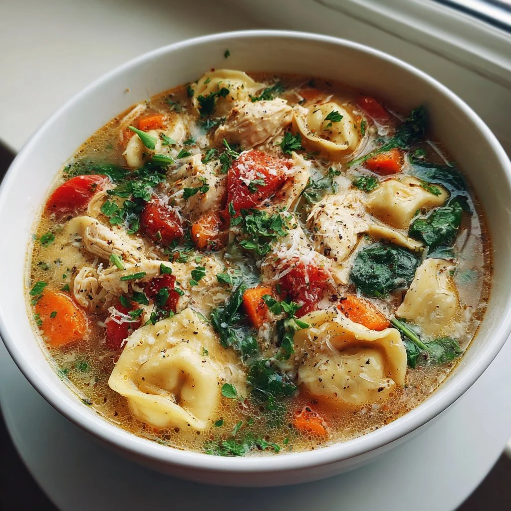 Crockpot Chicken Tortellini Soup