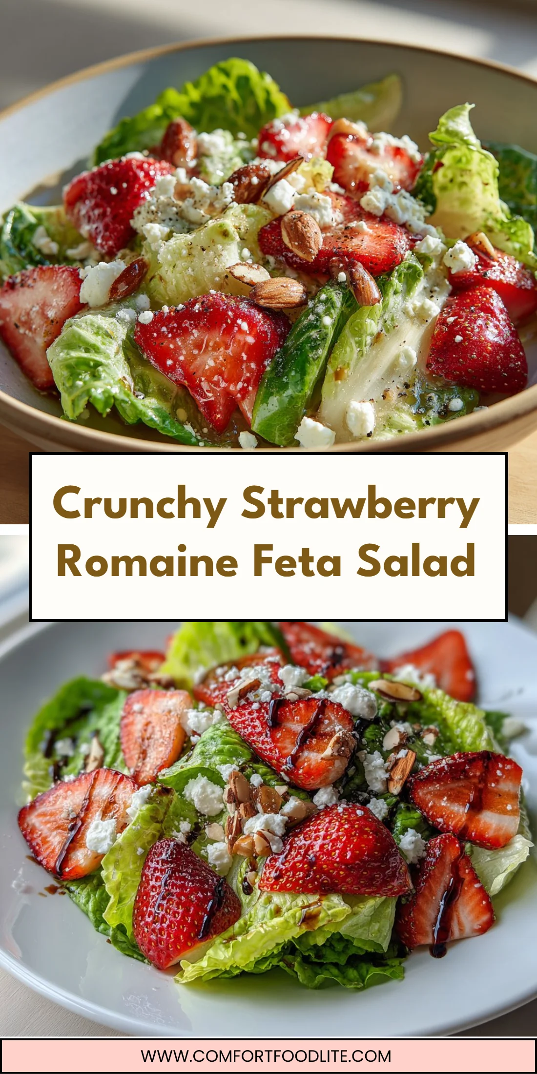 Crunchy Strawberry Romaine Feta Salad