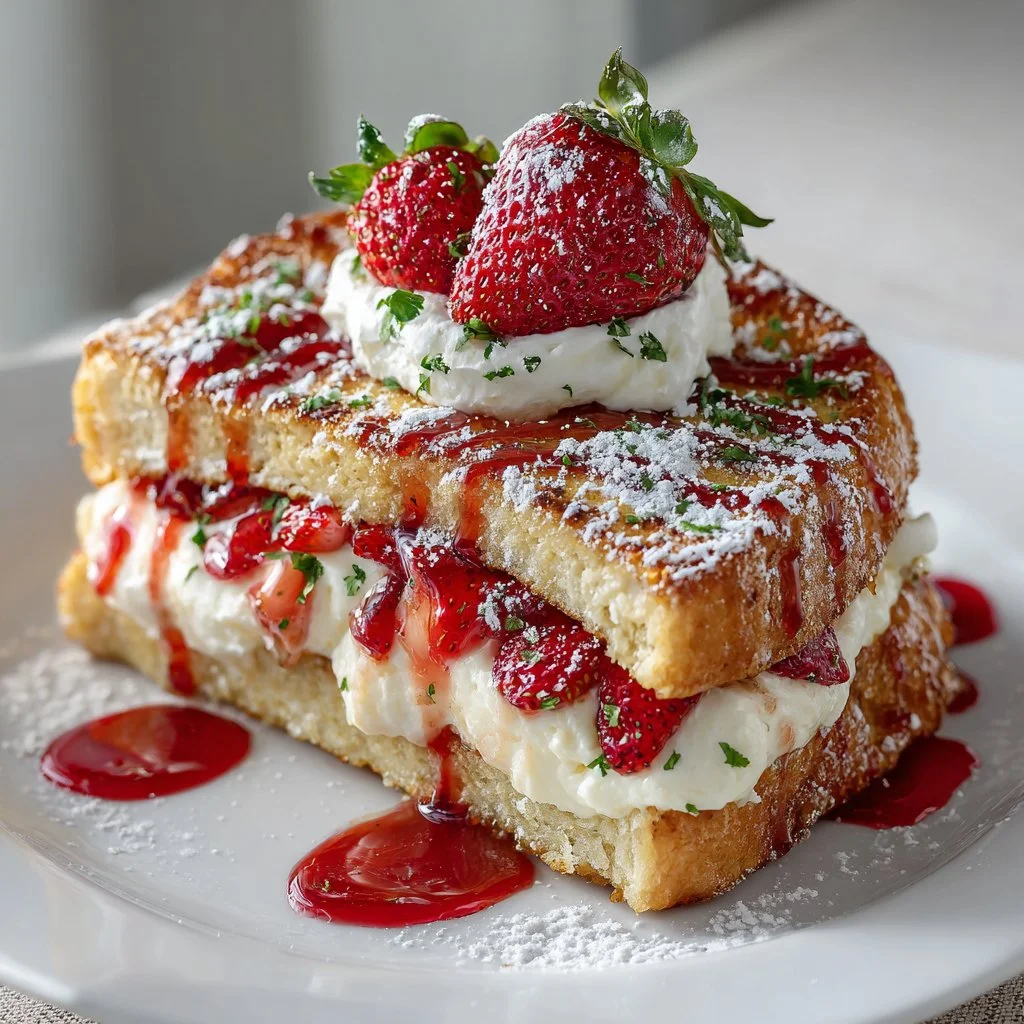 Delicious Strawberry Cheesecake Stuffed French Toast Awaits