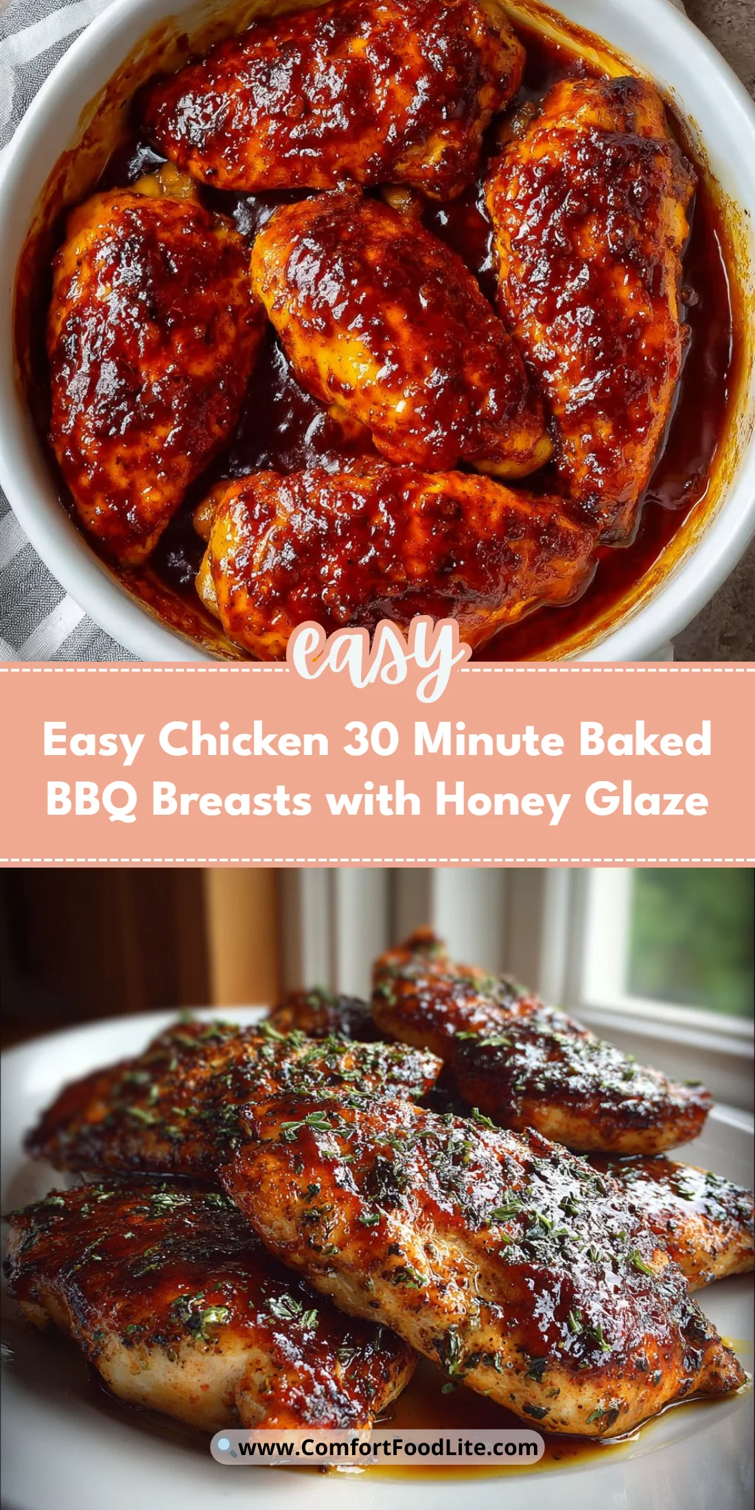 Easy Chicken 30 Minute Baked BBQ Breasts with Honey Glaze